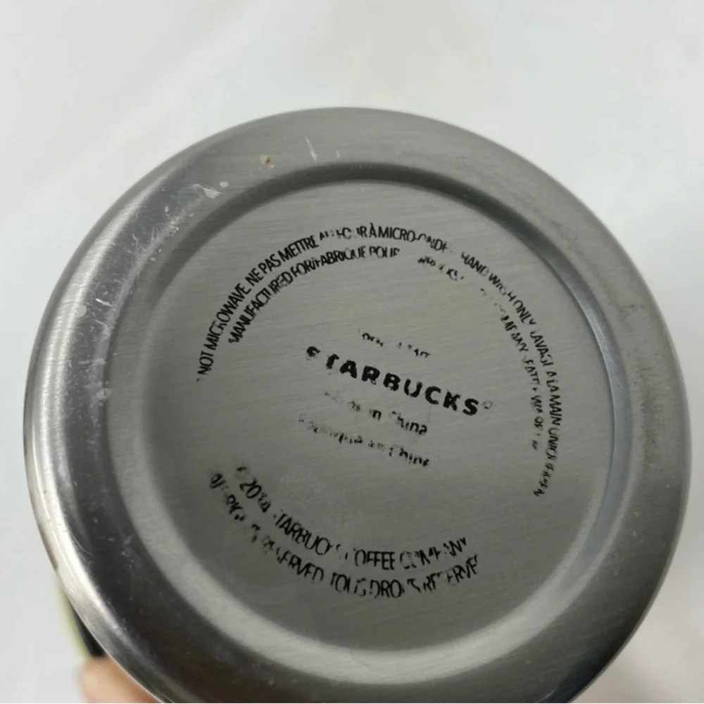 Starbucks metal iced coffee cup with lid and metal straw